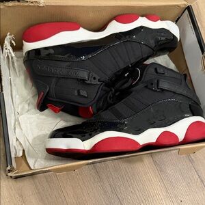 Jordan Men’s Black and red 6 rings sz 8
